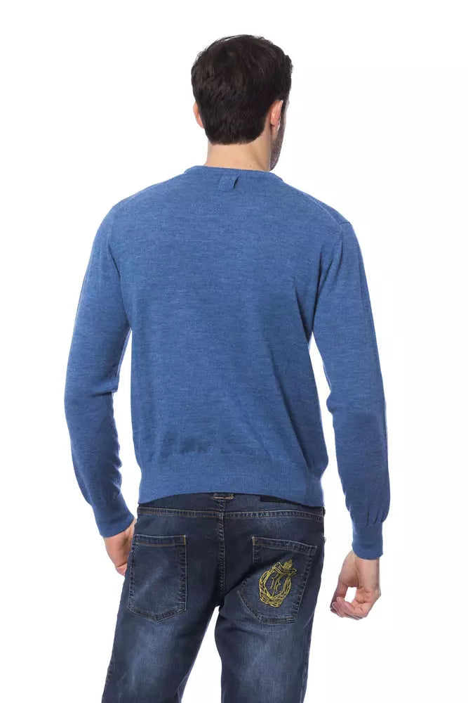 Blauer Pullover aus Merinowolle