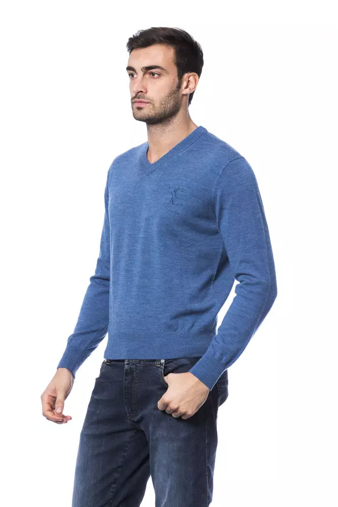 Blauer Pullover aus Merinowolle