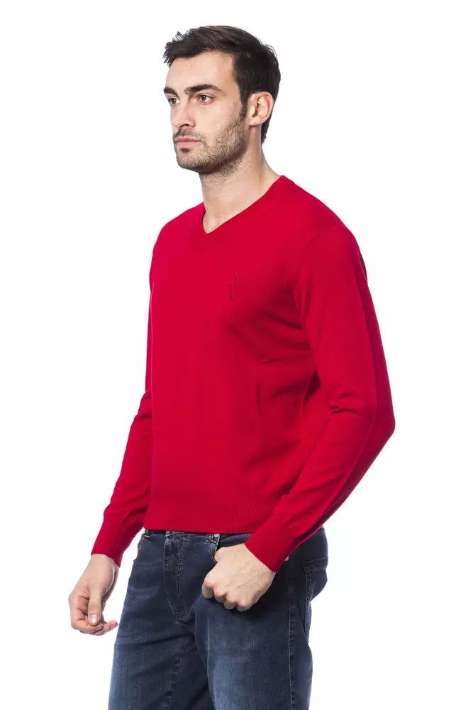 Roter Pullover aus Merinowolle