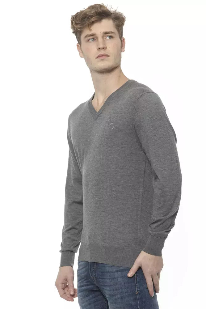 Grauer Kaschmir-Pullover