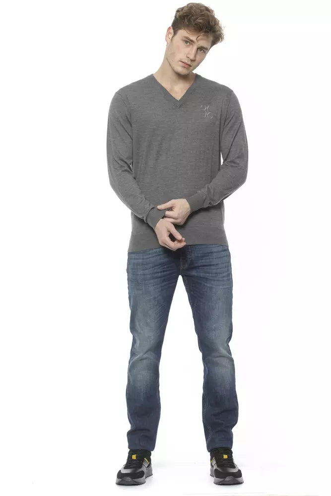 Grauer Kaschmir-Pullover