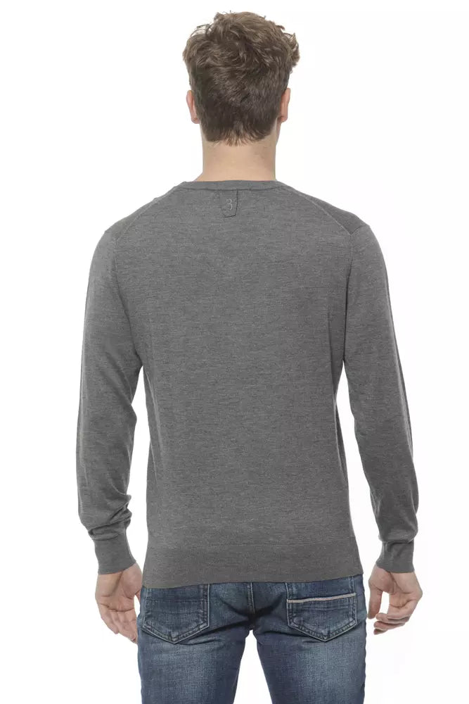 Grauer Kaschmir-Pullover