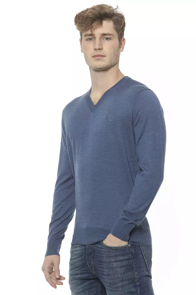 Blauer Kaschmirpullover