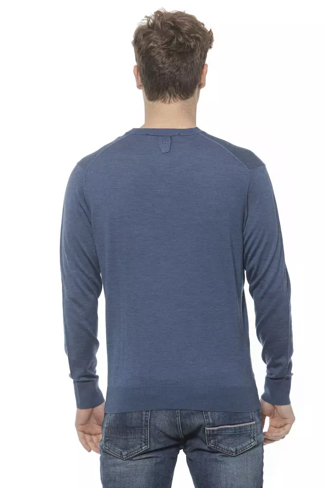 Blauer Kaschmirpullover