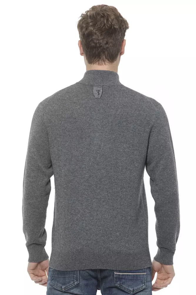 Grauer Kaschmir-Pullover