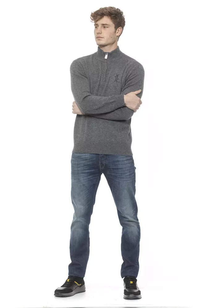 Grauer Kaschmir-Pullover