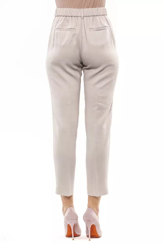Beige Viskose Jeans &Amp; Hose
