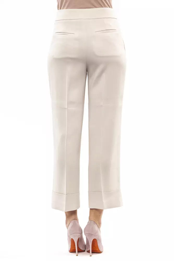 Beige Viskose Jeans &Amp; Hose