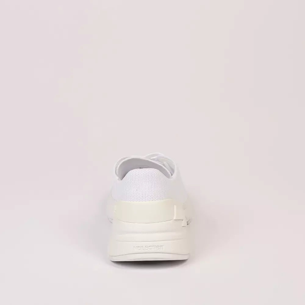 Weißer Sneaker aus Textil und Leder