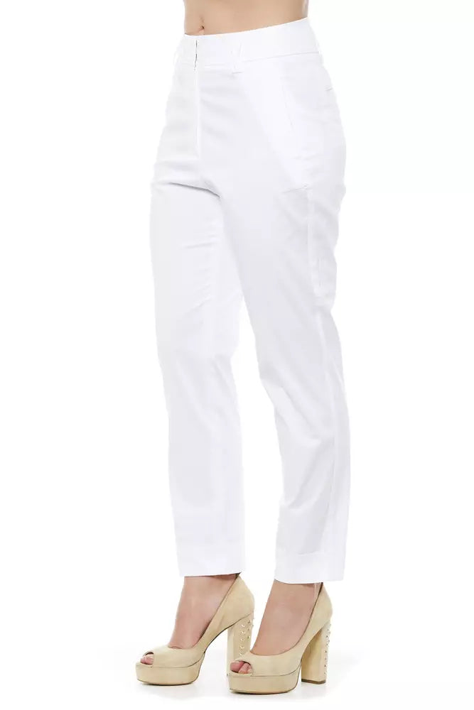Weiße Baumwolljeans &Amp; Hose