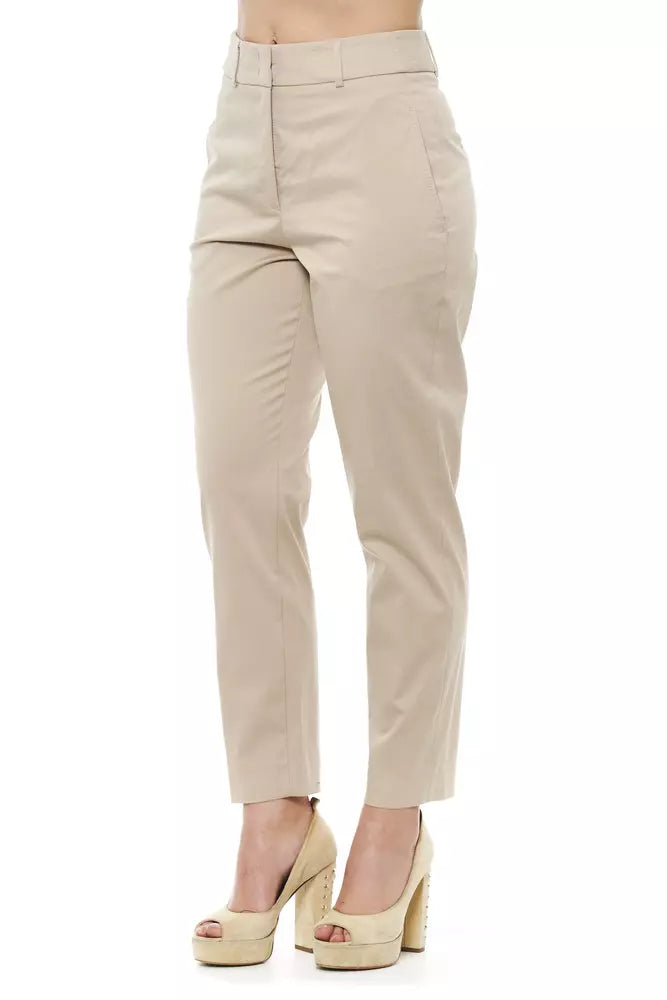 Beige Baumwolle Jeans &Amp; Hose