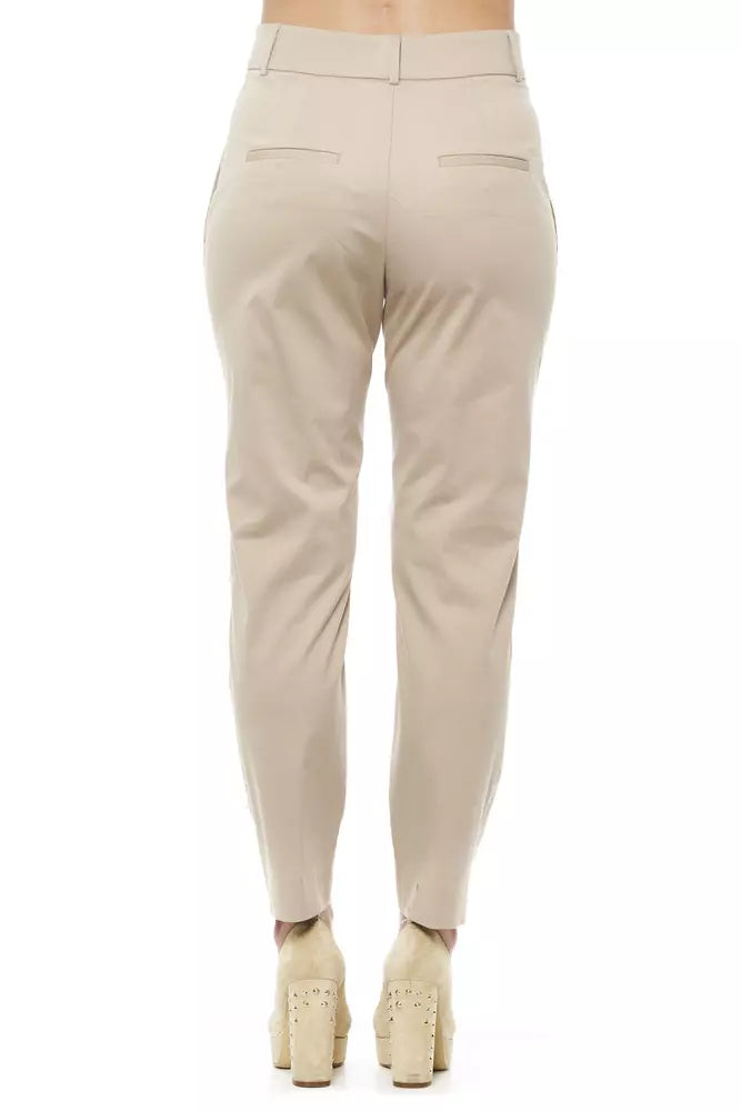 Beige Baumwolle Jeans &Amp; Hose