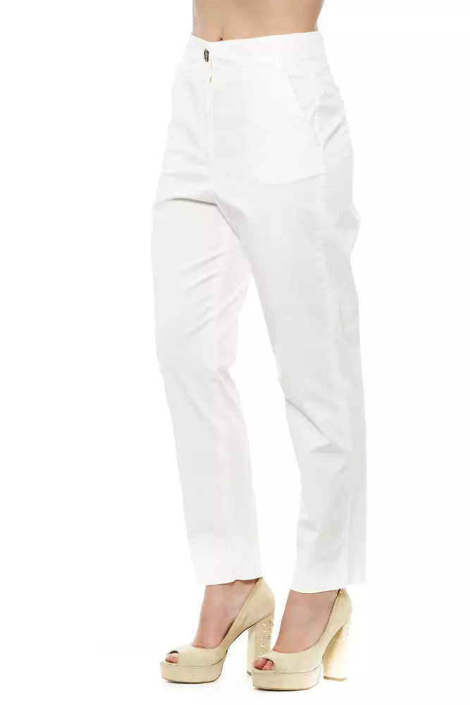 Weiße Baumwolljeans &Amp; Hose