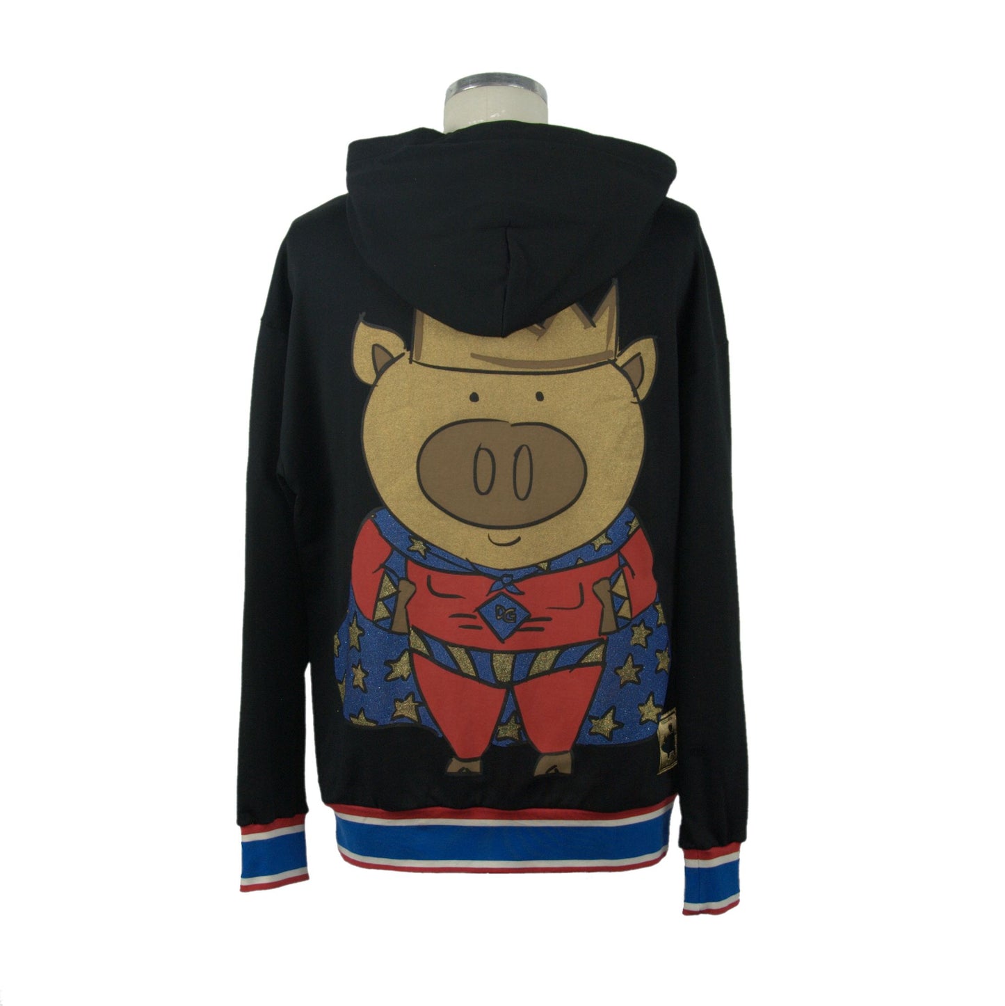 Schwarzer Baumwollpullover