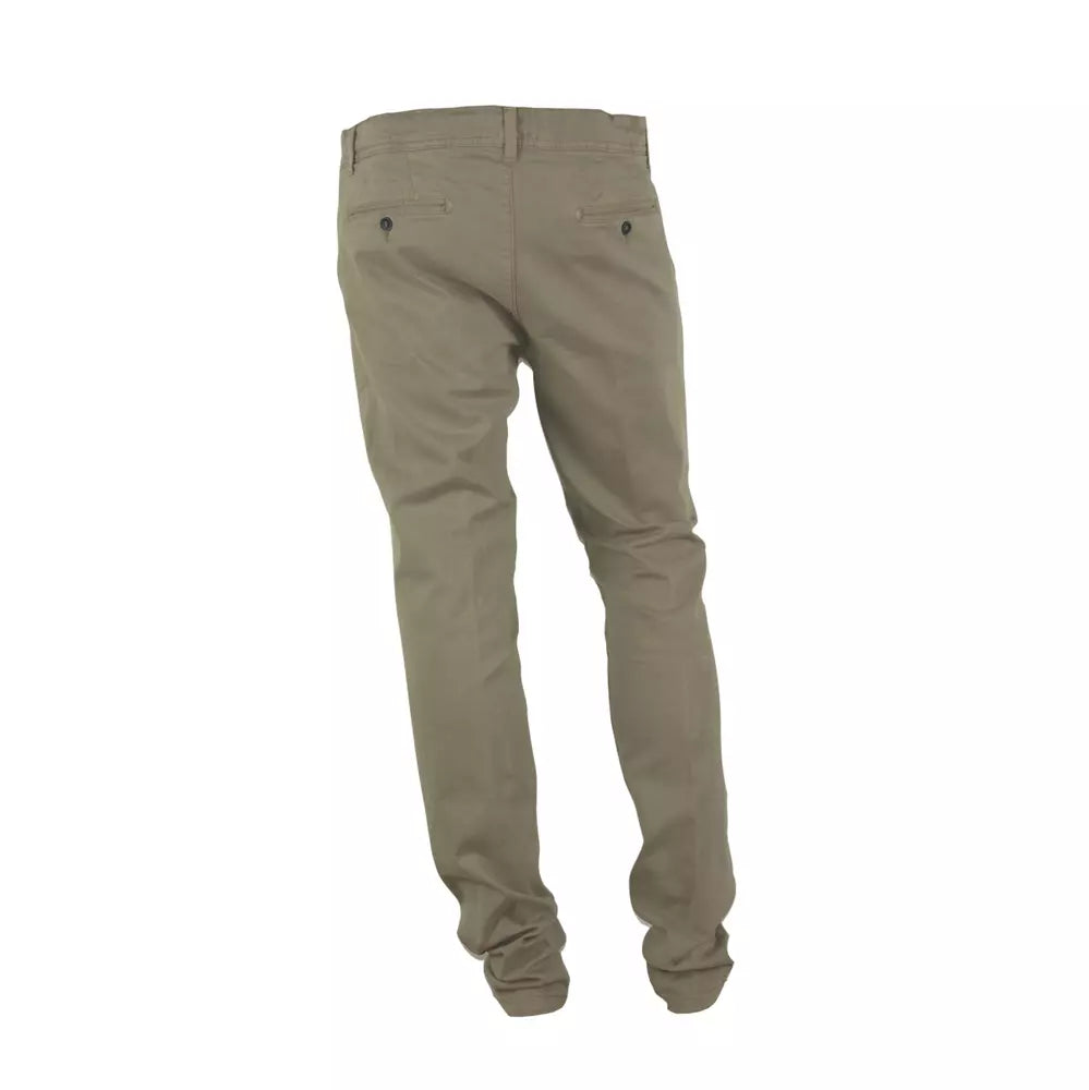 Beige Baumwolljeans & Hose