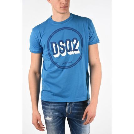 T-Shirt aus blauer Baumwolle