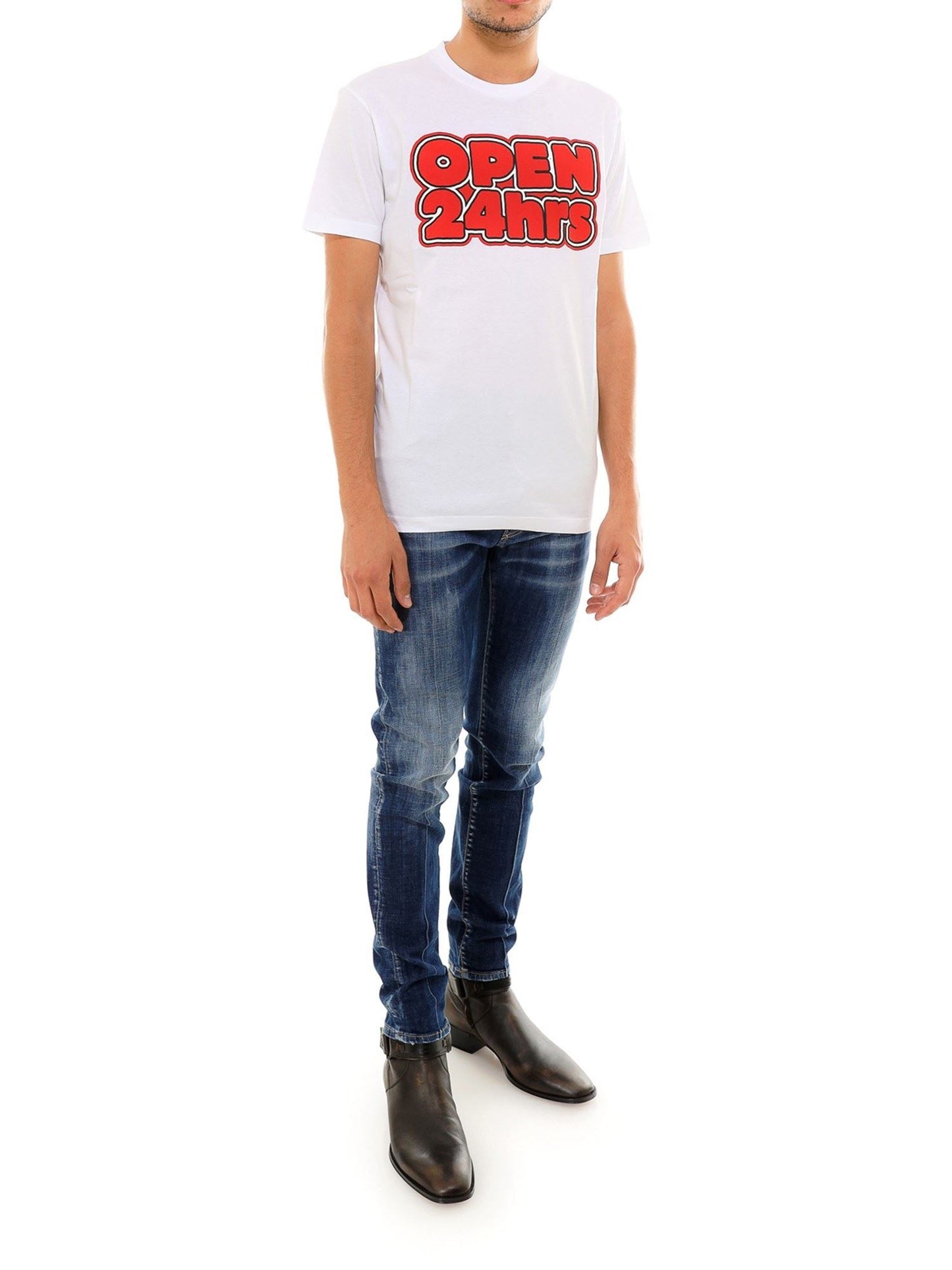 T-Shirt aus weißer Baumwolle