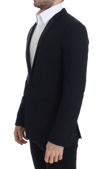 Blauer, schmal geschnittener GOLD-Blazer aus Wolle