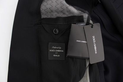 Blauer, schmal geschnittener GOLD-Blazer aus Wolle