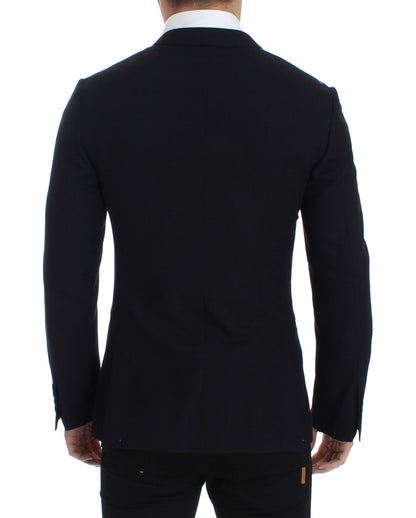 Blauer, schmal geschnittener GOLD-Blazer aus Wolle