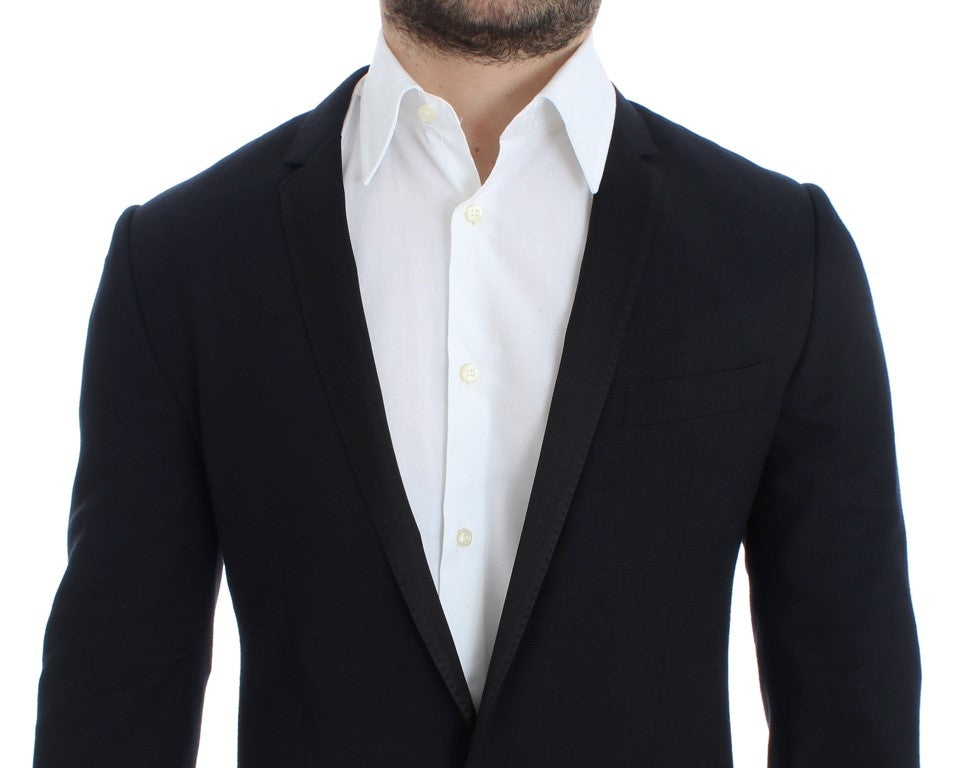 Blauer, schmal geschnittener GOLD-Blazer aus Wolle