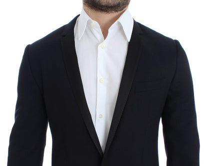 Blauer, schmal geschnittener GOLD-Blazer aus Wolle
