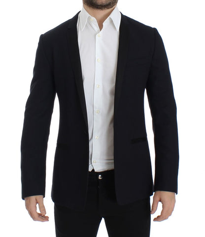 Blauer, schmal geschnittener GOLD-Blazer aus Wolle