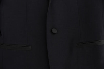Blauer, schmal geschnittener GOLD-Blazer aus Wolle