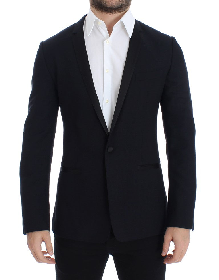Blauer, schmal geschnittener GOLD-Blazer aus Wolle