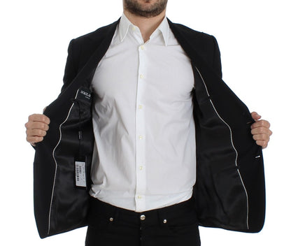 Schwarzer schmal geschnittener Wollblazer