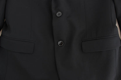 Schwarzer schmal geschnittener Wollblazer
