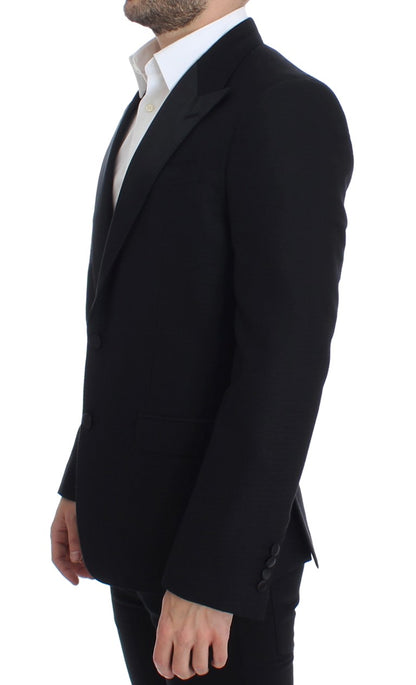 SICILIA Blazer aus schwarzer Wollseide