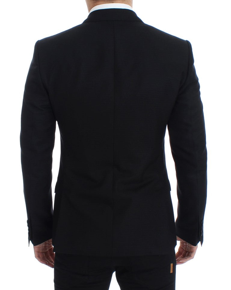 SICILIA Blazer aus schwarzer Wollseide