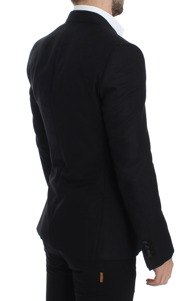 SICILIA Blazer aus schwarzer Wollseide