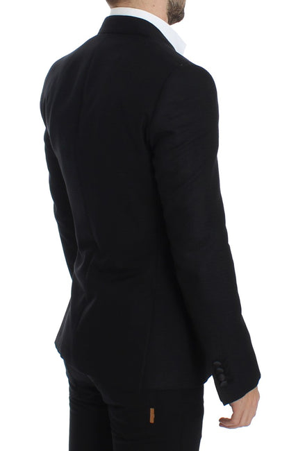 SICILIA Blazer aus schwarzer Wollseide