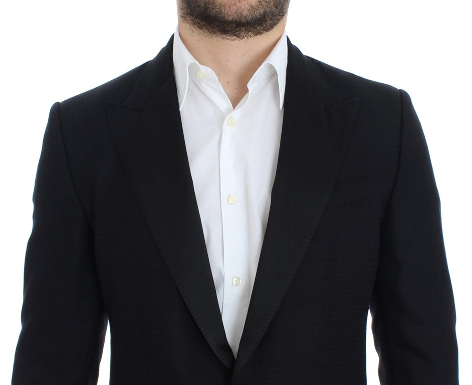 SICILIA Blazer aus schwarzer Wollseide