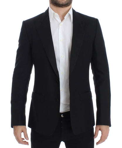 SICILIA Blazer aus schwarzer Wollseide