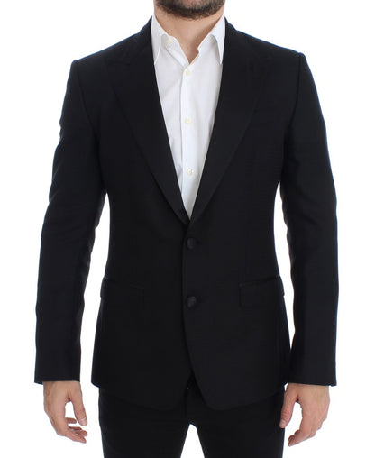 SICILIA Blazer aus schwarzer Wollseide