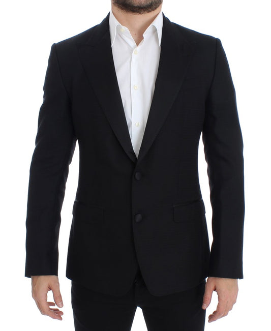 SICILIA Blazer aus schwarzer Wollseide