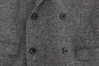 Grauer doppelreihiger Blazer aus Wolle
