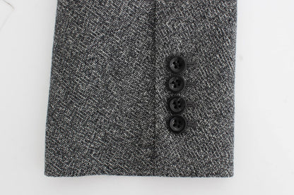 Grauer doppelreihiger Blazer aus Wolle
