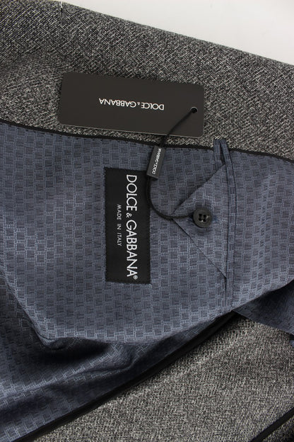 Grauer doppelreihiger Blazer aus Wolle