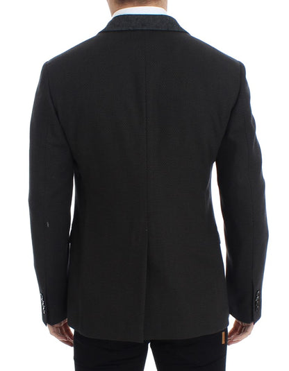 Brauner schmal geschnittener Wollblazer