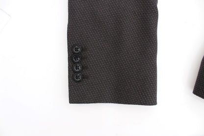 Brauner schmal geschnittener Wollblazer