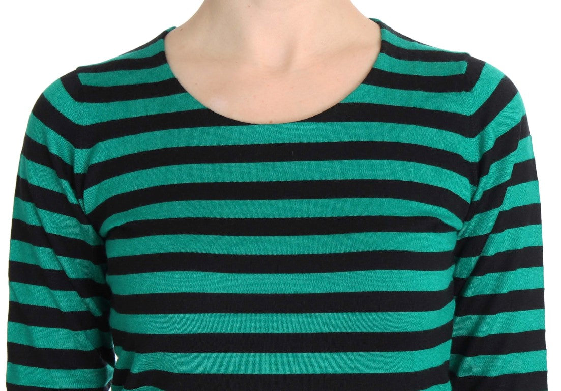 Grün Schwarzer Seiden-Kaschmir-Pullover