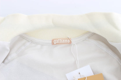 Weißer Mock Zip Cardigan Pullover Pullover