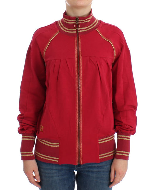 Rosa Mock Zip Strickjacke Sweatshirt Pullover