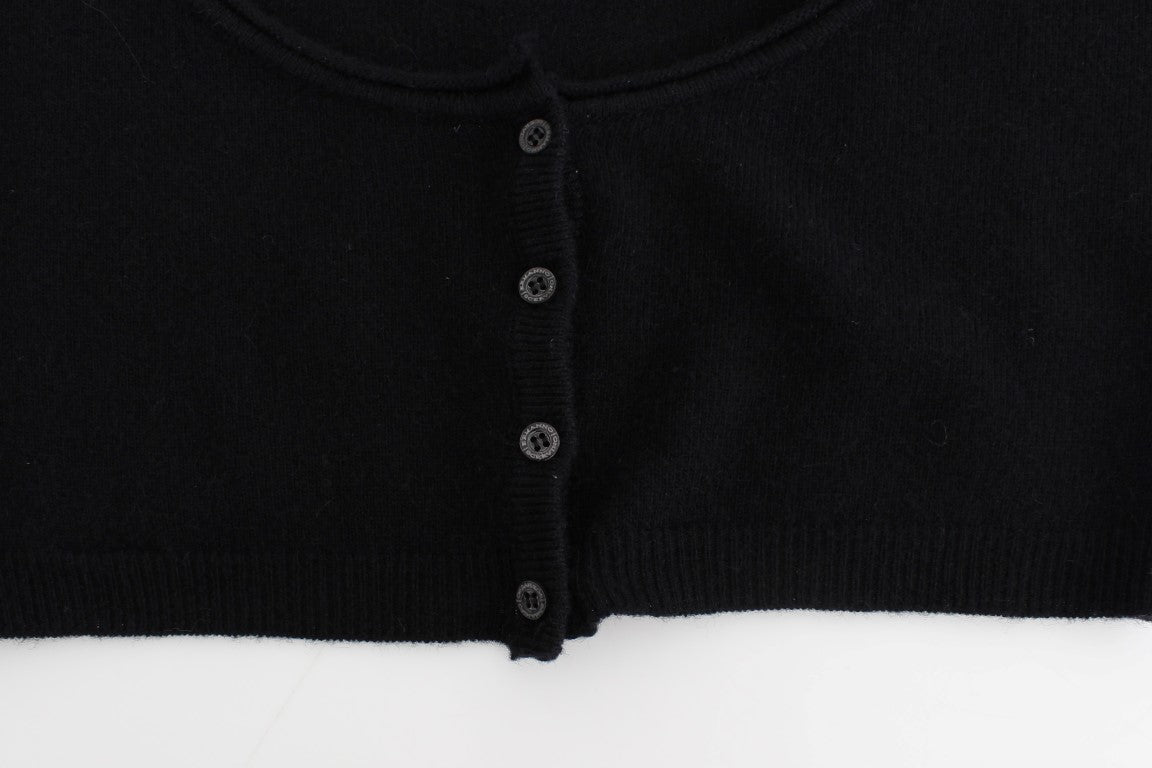 Schwarzer Kaschmir-Strickpullover