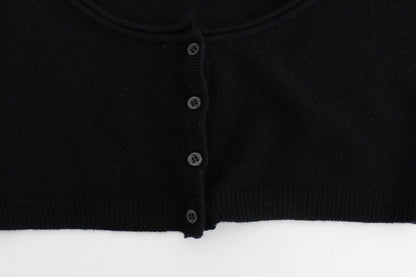 Schwarzer Kaschmir-Strickpullover