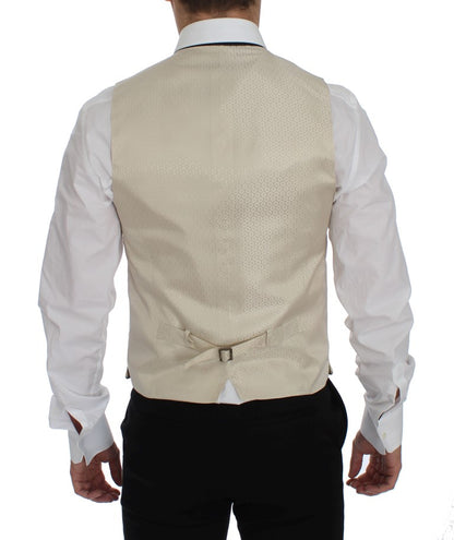 Beige gepunkteter Seidenblazer 2 Stück